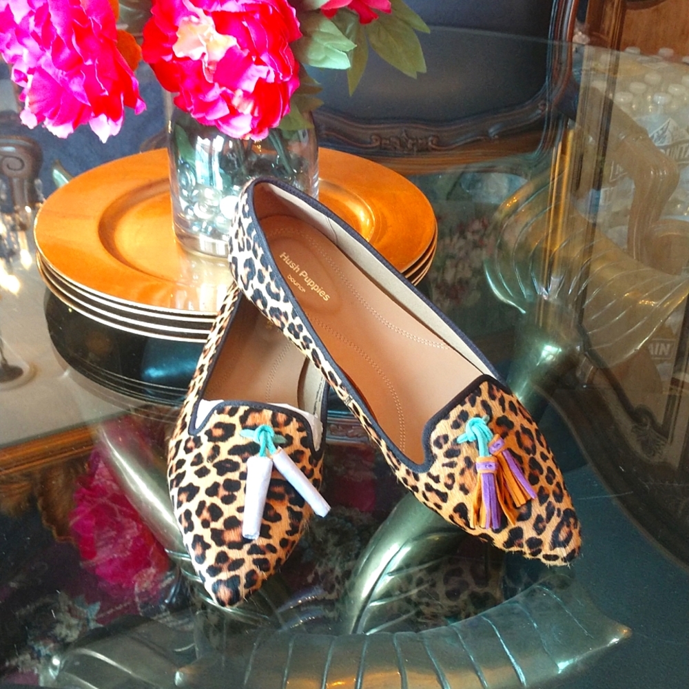Hush Puppies Leopard Print Tassel Flats - Women's Brown Leopard